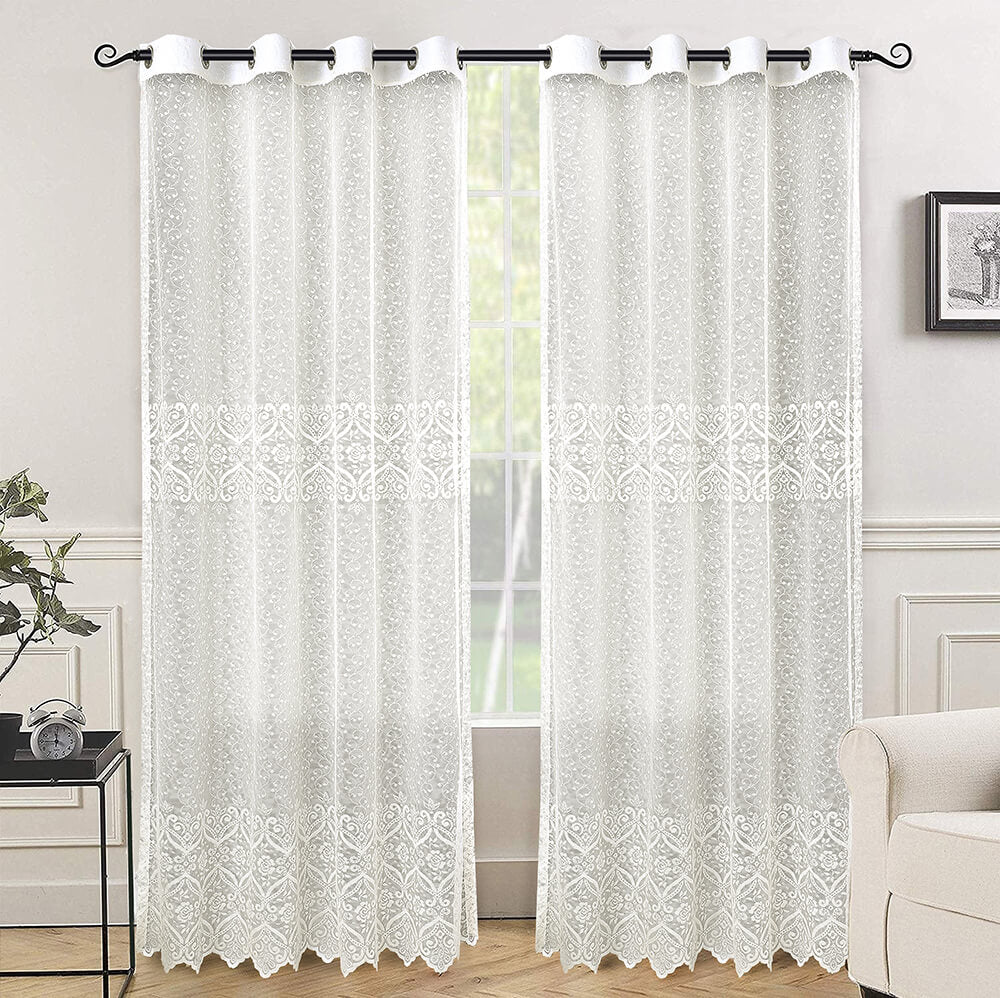 NET CURTAINS PAIR-OFF WHITE