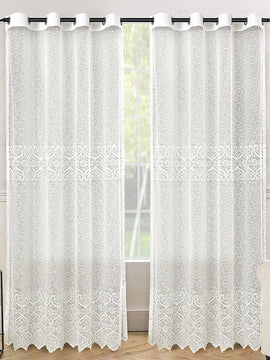 NET CURTAINS PAIR-OFF WHITE