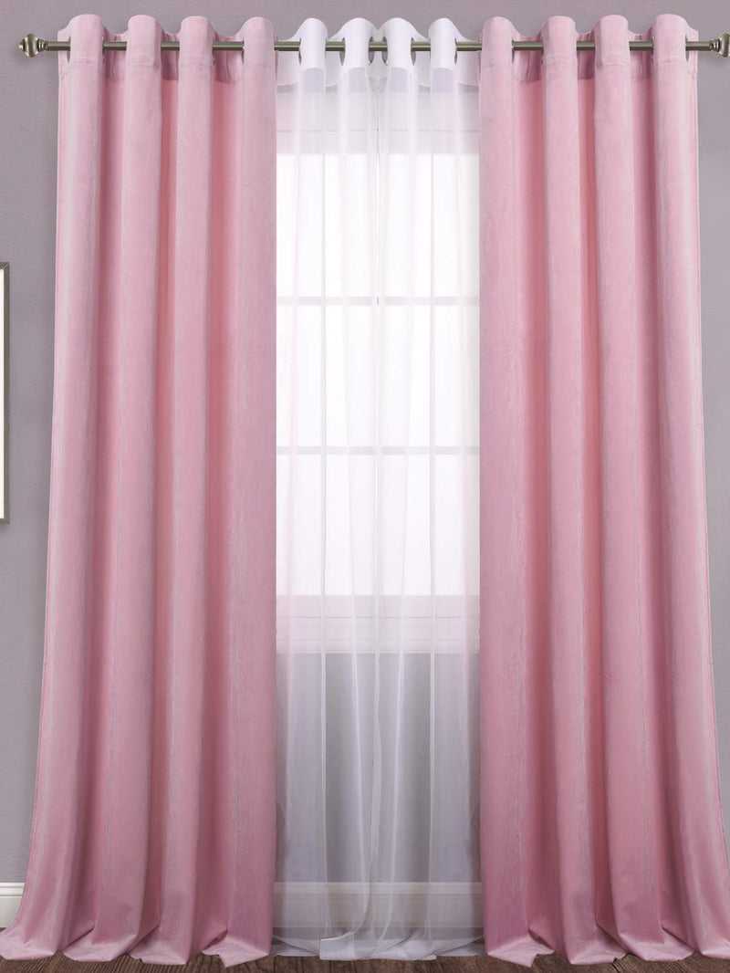 Premium Velvet Curtains Pair Light Pink Primal