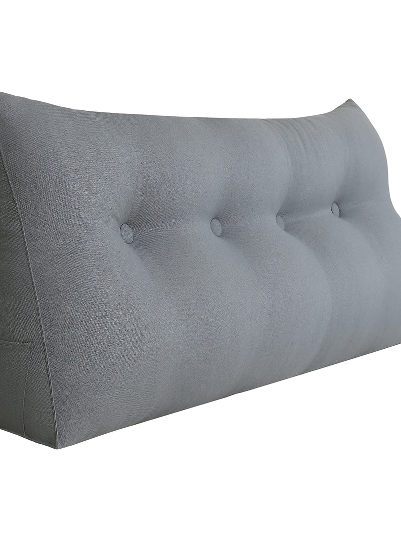 Large Filled Bed Pillow Velvet Grey