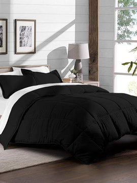 Luxury Plain Comforter For Summer  Black-