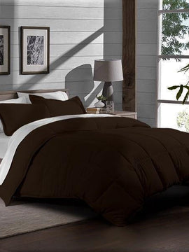 Luxury Plain Comforter For Summer Chocolate Brown
