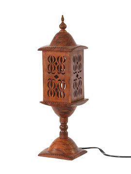 Wooden Table Lamp Handcrafted