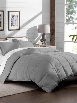 Luxury Plain Comforter For Summer Light grey