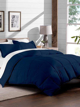 Luxury Plain Comforter For Summer Navy Blue