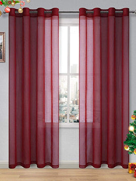 Durable Fabric Net Curtains Maroon