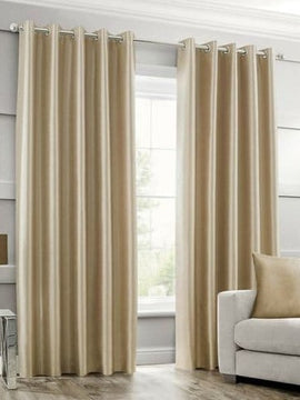 Imported KOREAN  SILK Curtains Pair beige