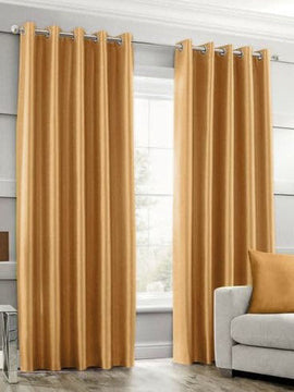 Imported KOREAN  SILK Curtains Pair Golden