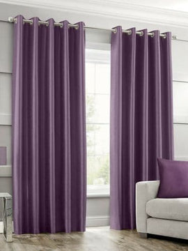 Imported KOREAN  SILK Curtains Pair Purple