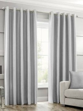 Imported KOREAN  SILK Curtains Pair Grey