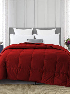 Luxury Plain Comforter For Summer Red