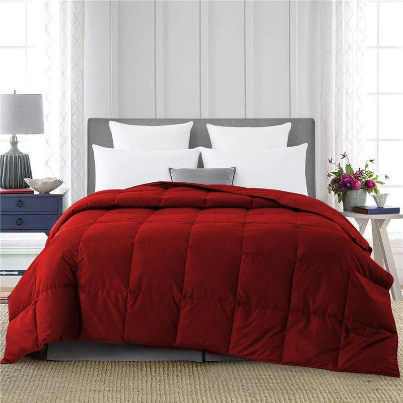Luxury Plain Comforter For Summer Red