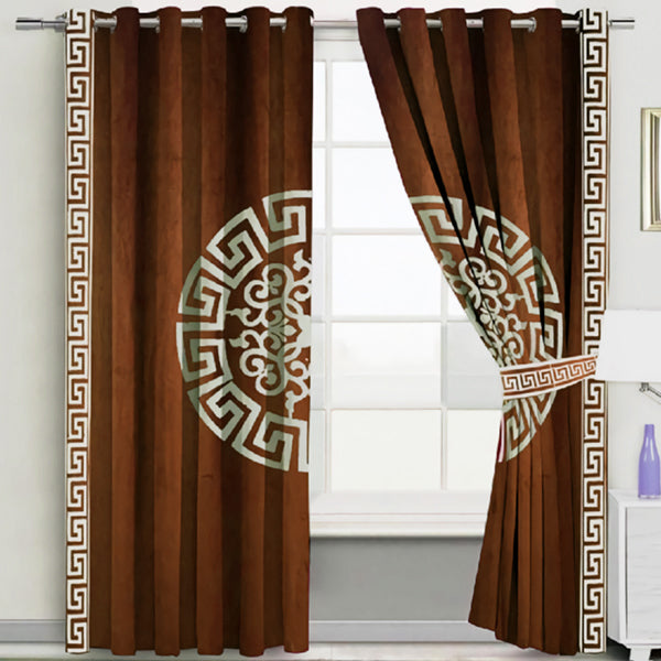 Luxury Velvet Splendid Curtains Pair Chocolate Brown