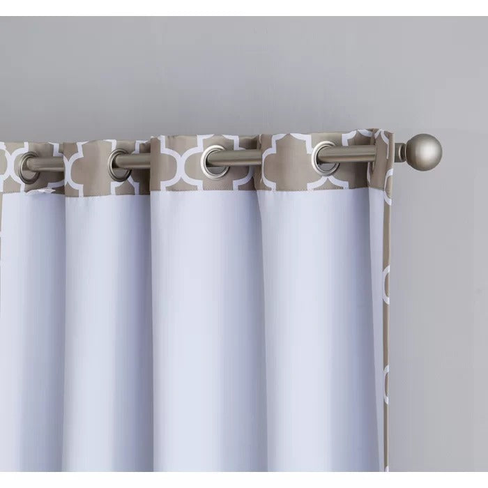 DUCK CURTAIN WITH LINING  PAIR-BEIGE