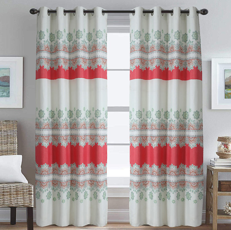 DUCK CURTAIN WITH LINING PAIR -ORANGE TEXTURE