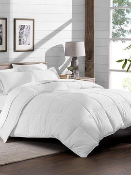 Luxury Plain Comforter For Summer White