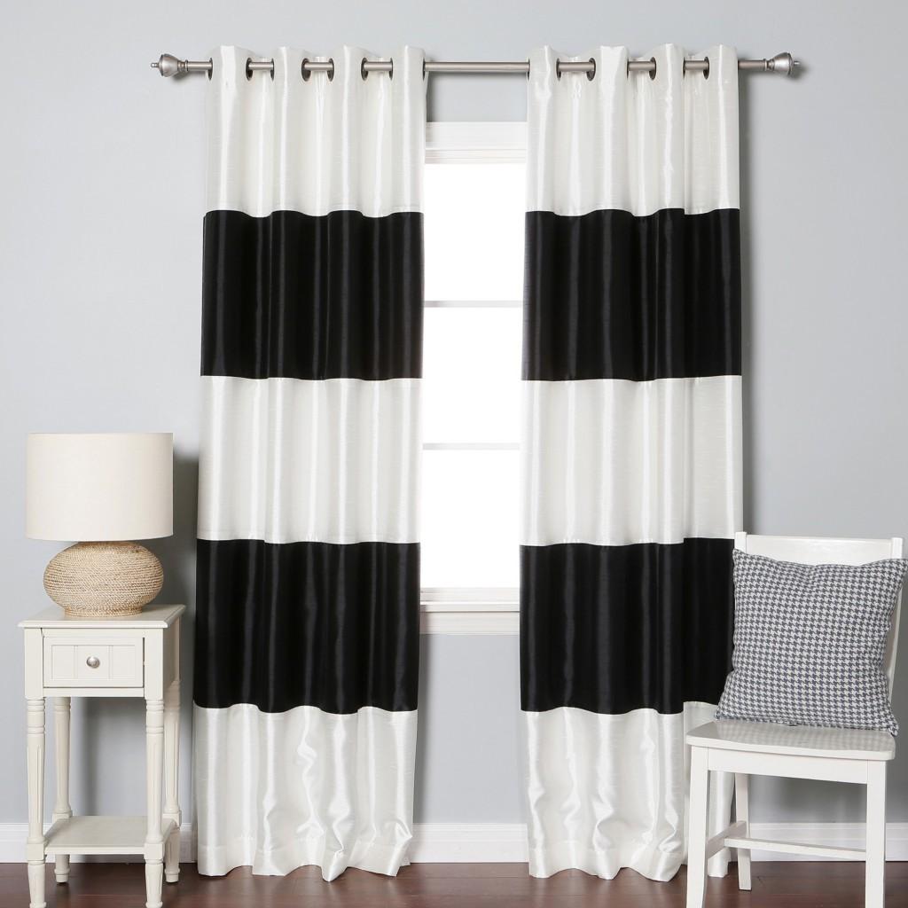 Premium Velvet Curtains Pair Black And White Primal