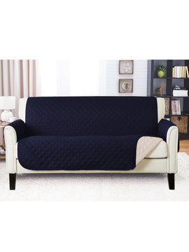 SOFA COVER-NAVY BLUE WITH FREE TOWEL
