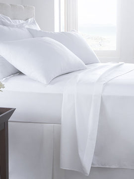 BED SHEET PLAIN COTTON 3PCS -WHITE
